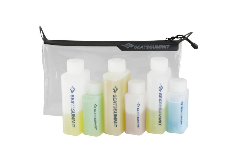 Sea to Summit TravellingLight Clear Zip Pouch with Travel Bottles, TSA Approved Toiletry Kit - Image 1